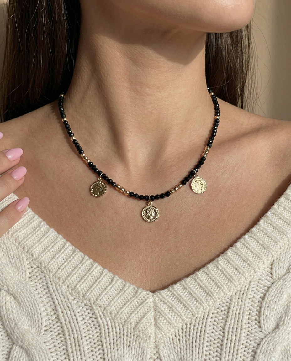 Collar Ónix Monedas