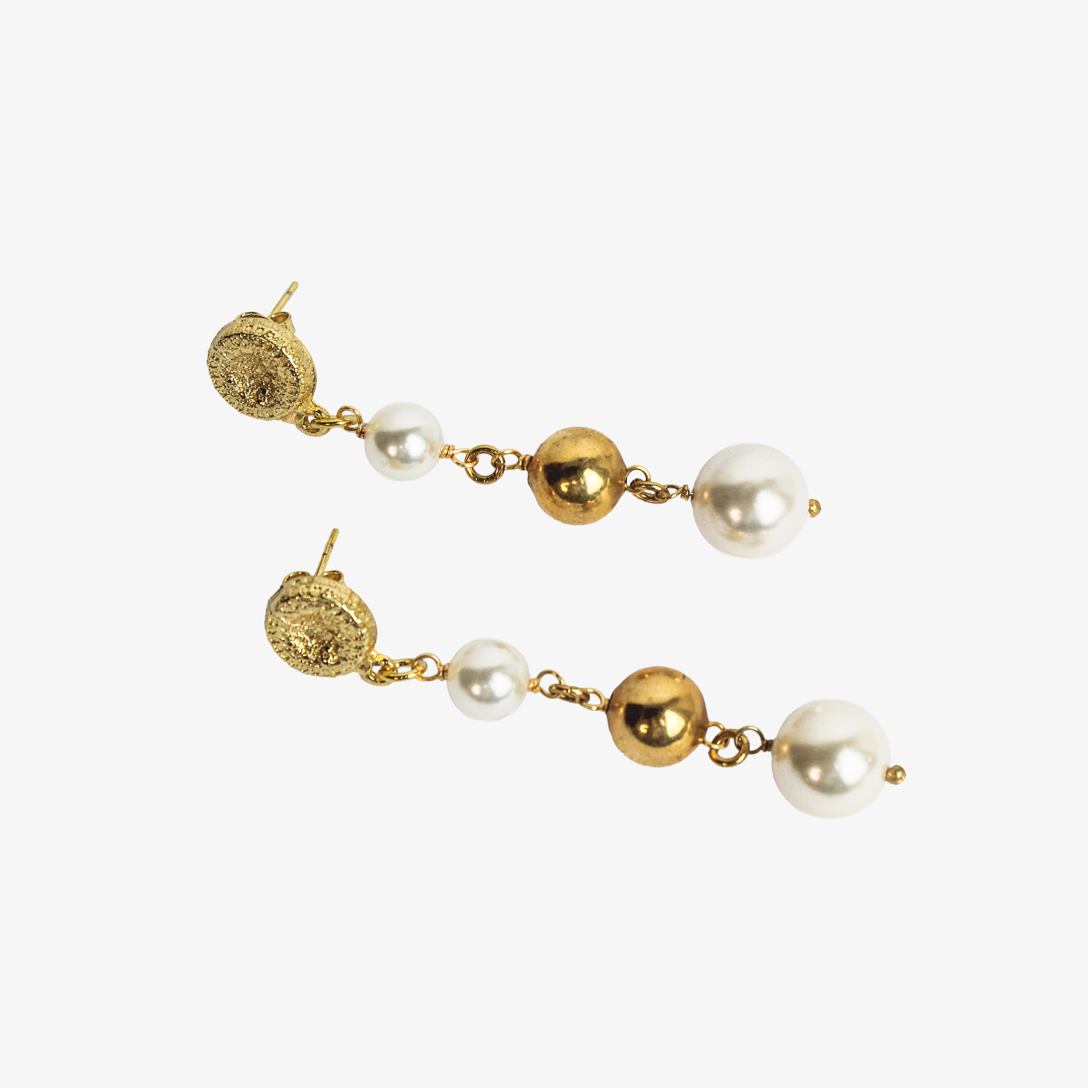 Aros Cascada Perlas Oro