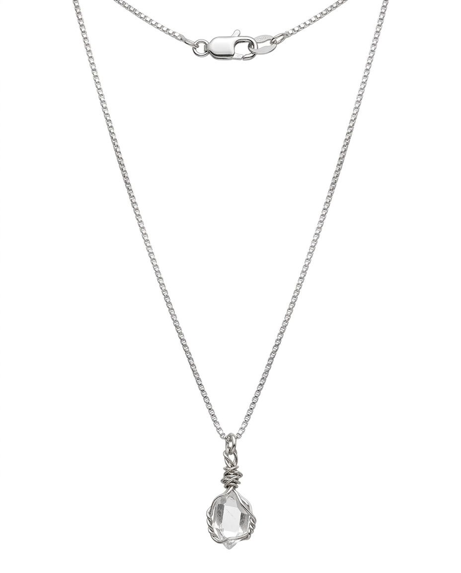 Collar Diamante Herkimer Plata