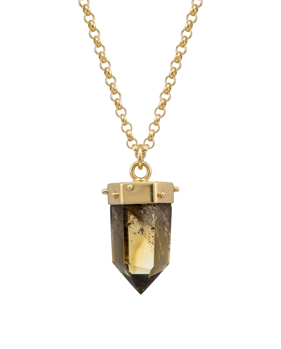 Collar Cuarzo Bronce