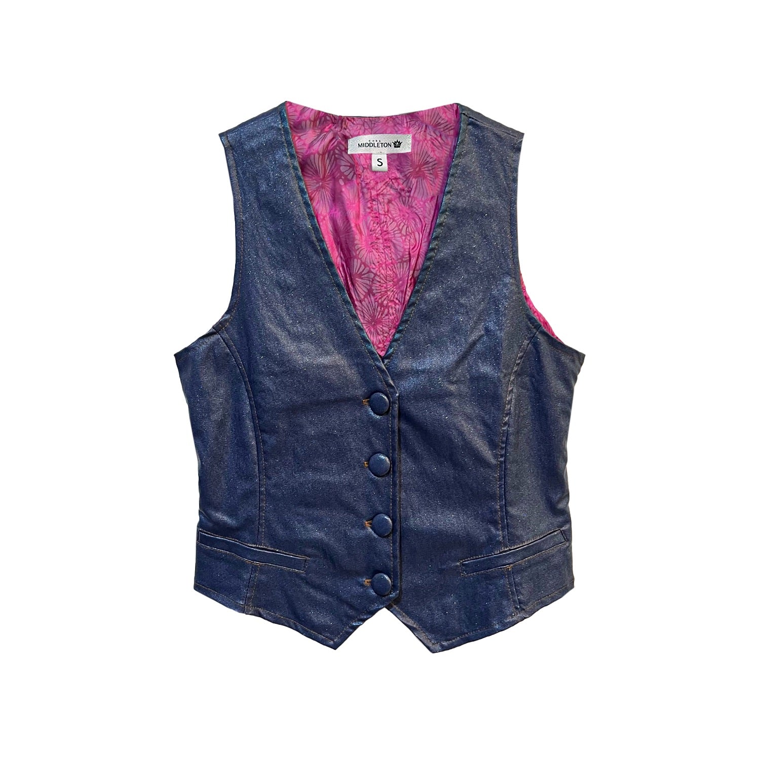 Gillette Azul Claro Flores Fucsia