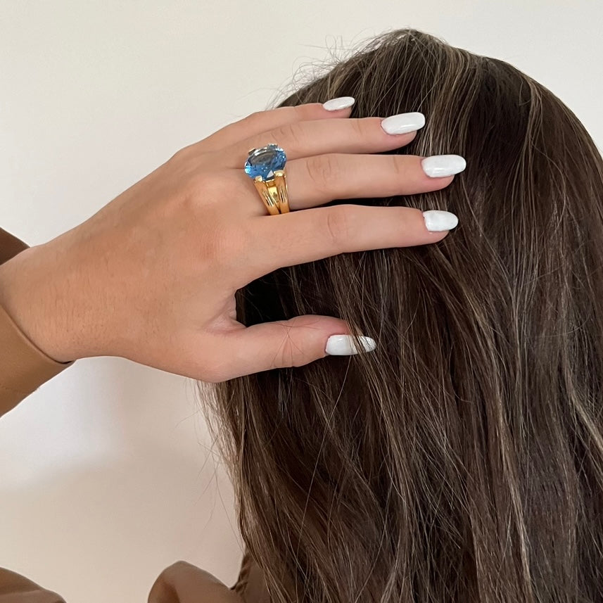 Anillo Circonita Azul