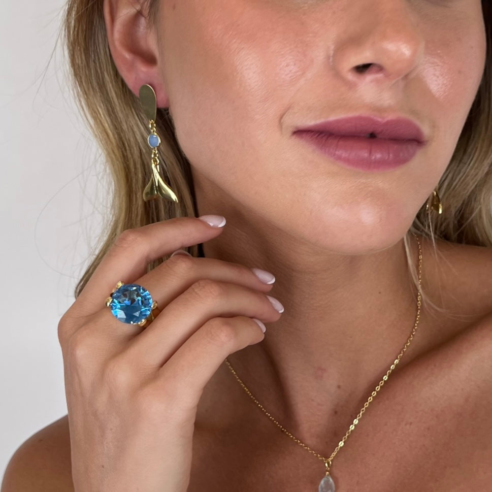 Anillo Circonita Azul