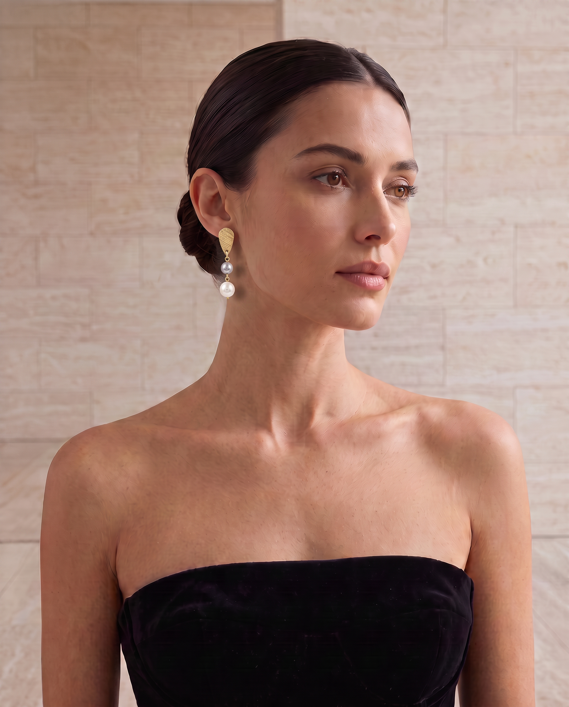 Aros Perla Gris
