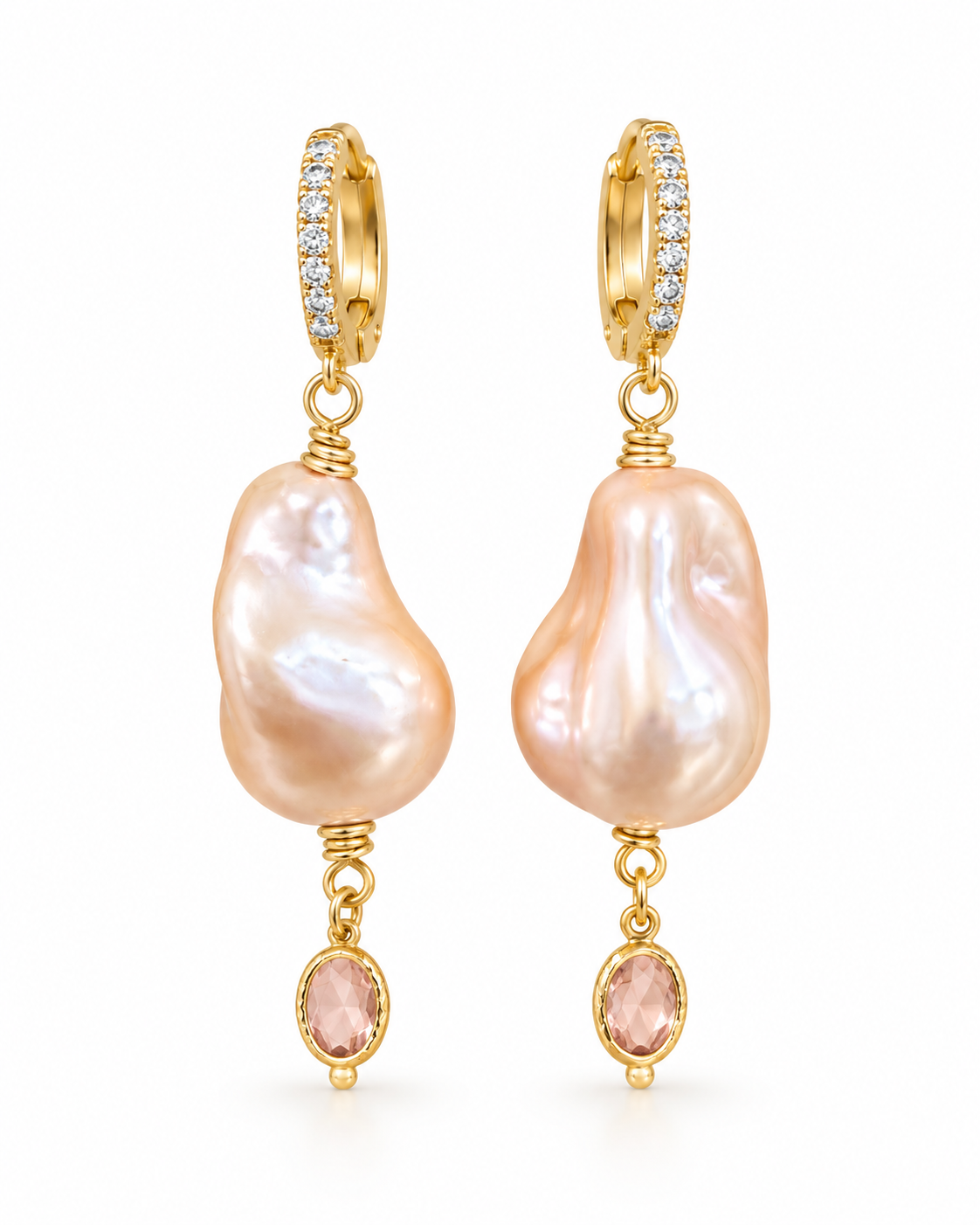 Aros Perlas Damasco