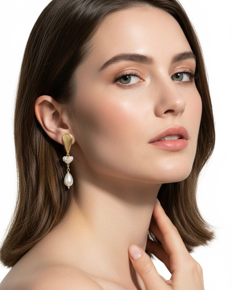 Aros Perla Corazón
