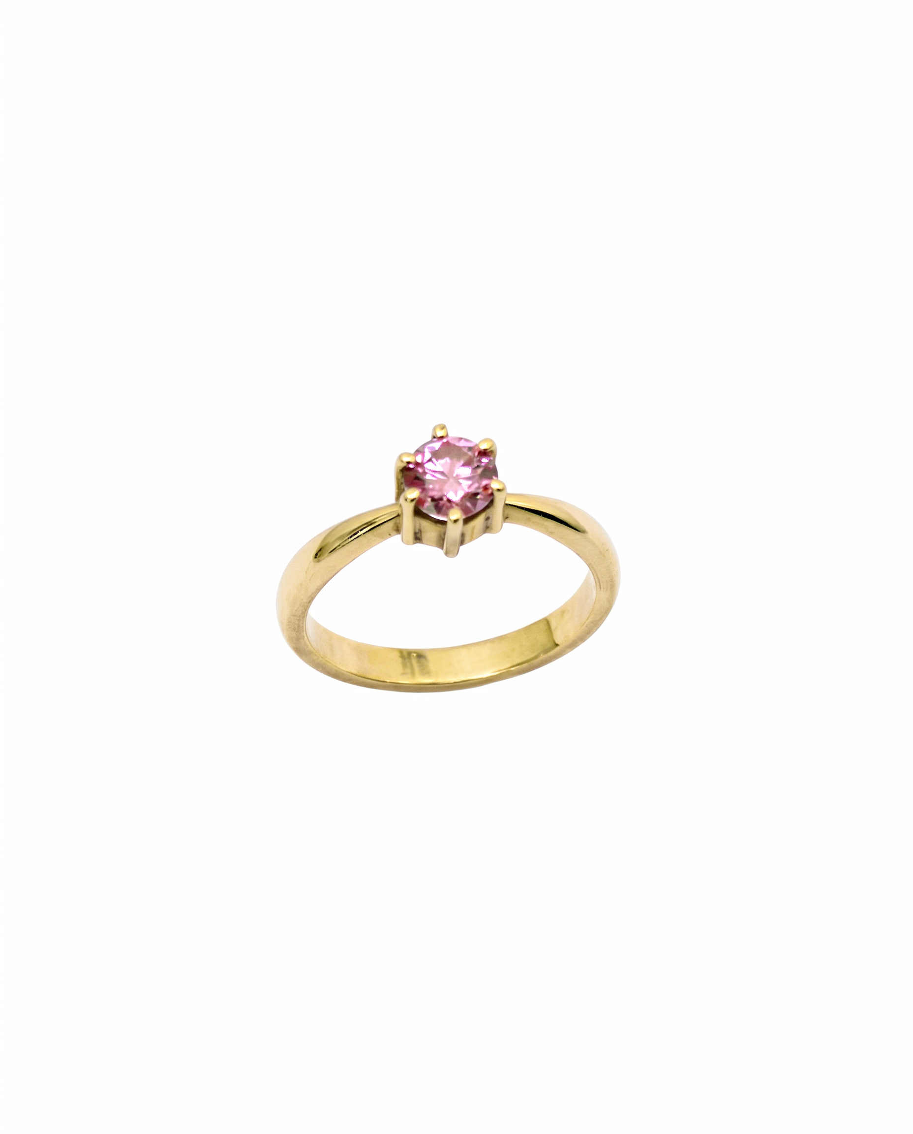 Anillo Moissanita Rosa Oro 18K