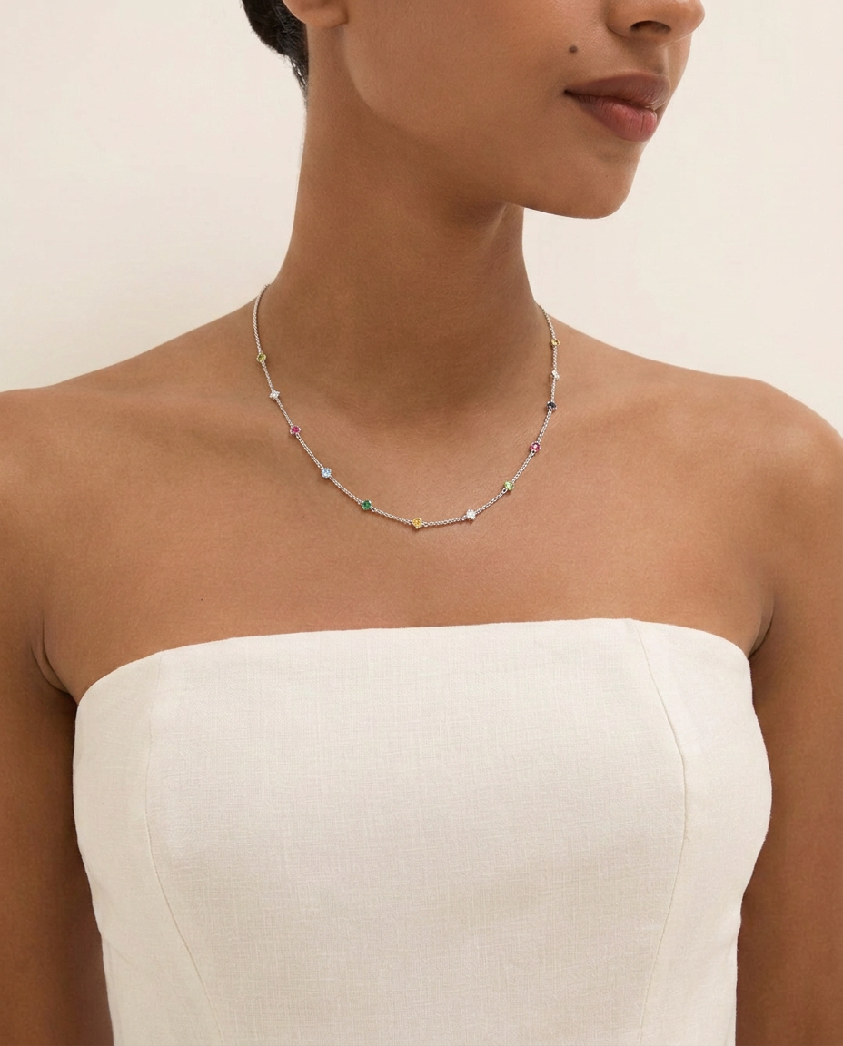Collar Mini Swarovski Plata