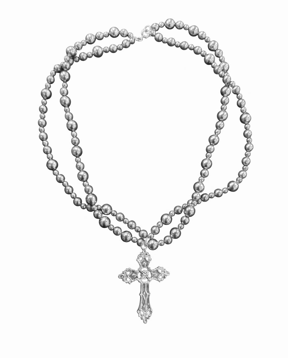 Collar Perlas Gris