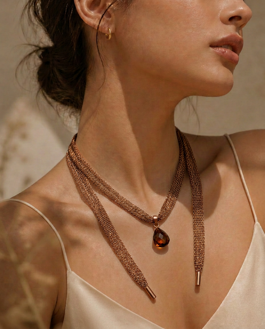 Collar Malla Cobre
