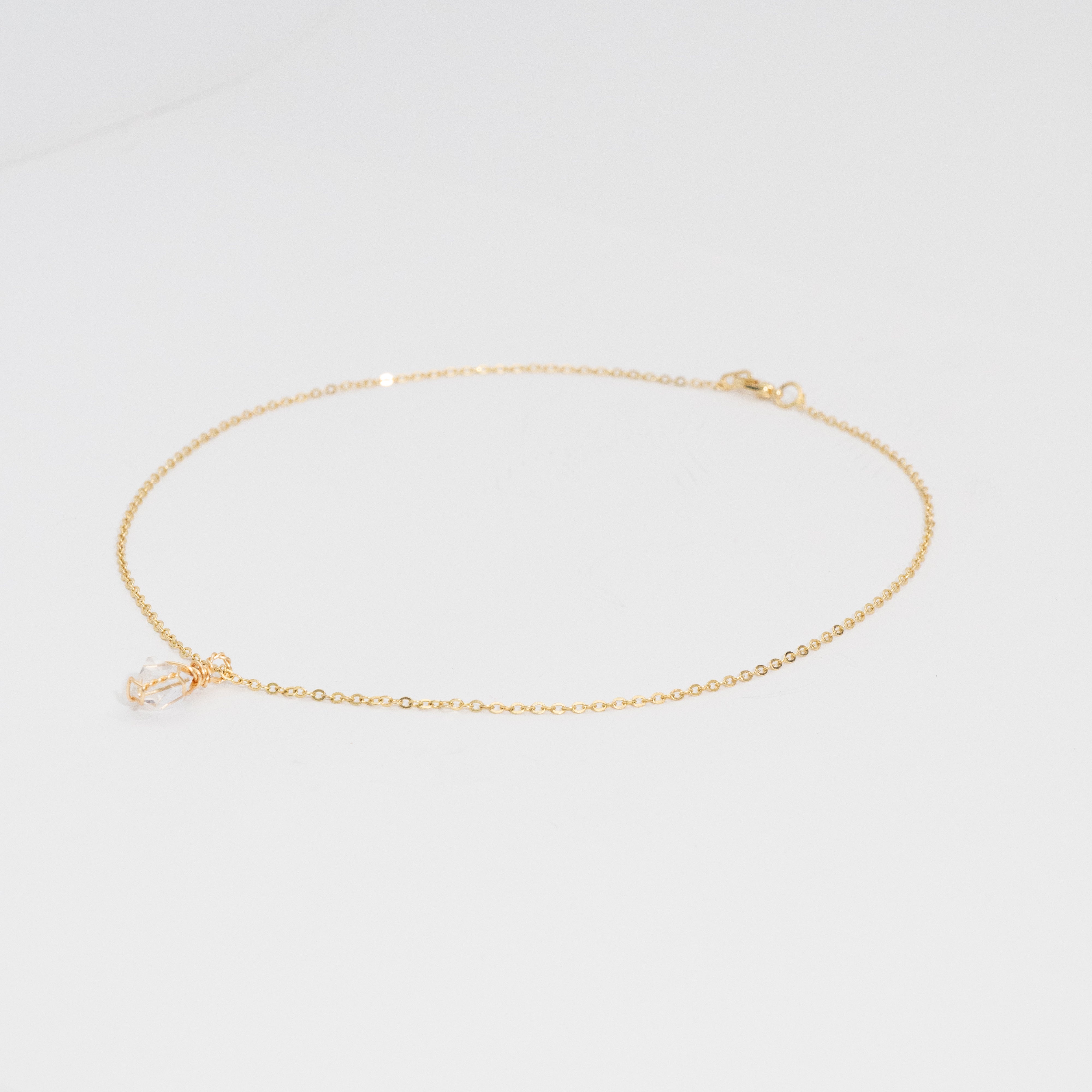 Collar Diamante Herkimer Oro
