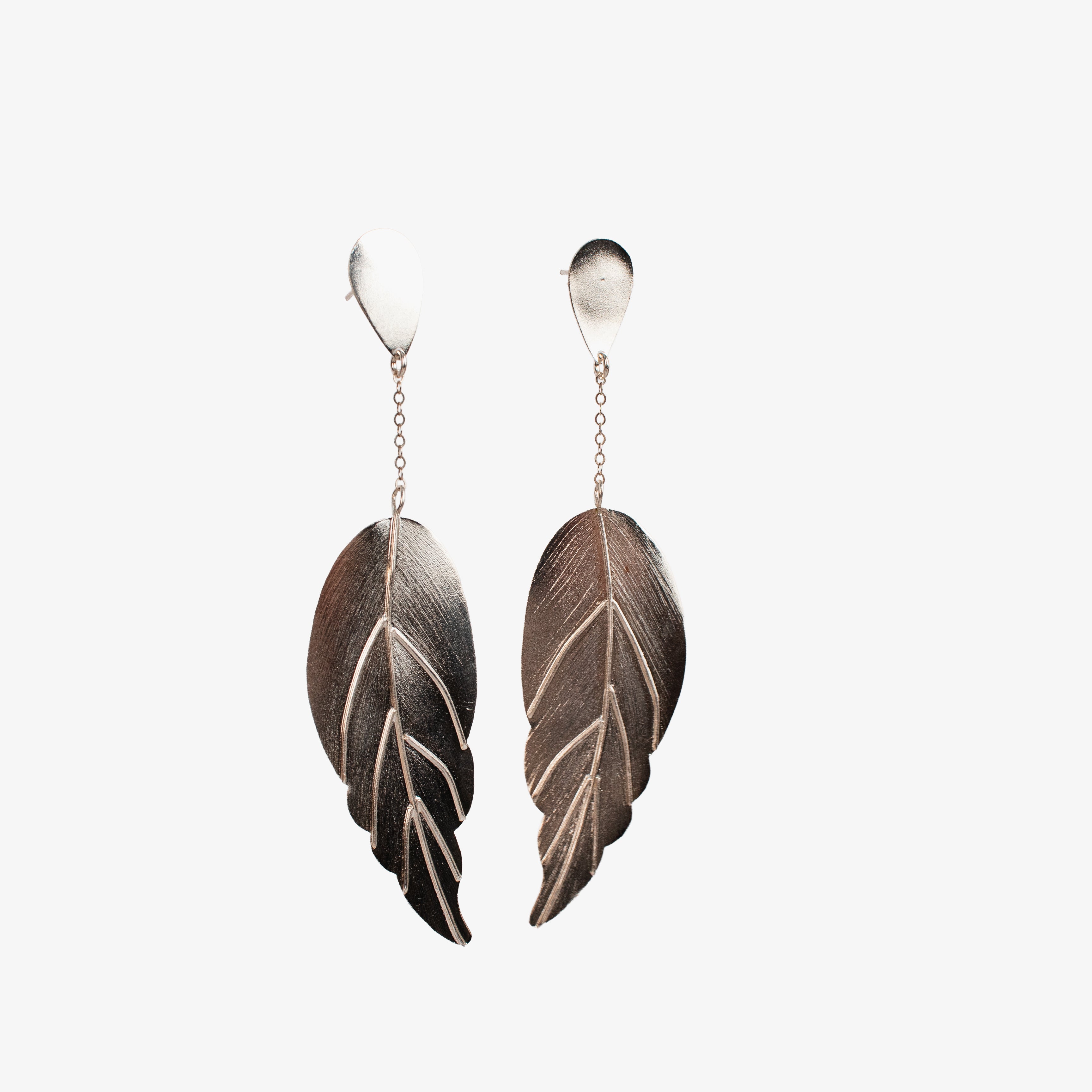 Aros Hojas Silver