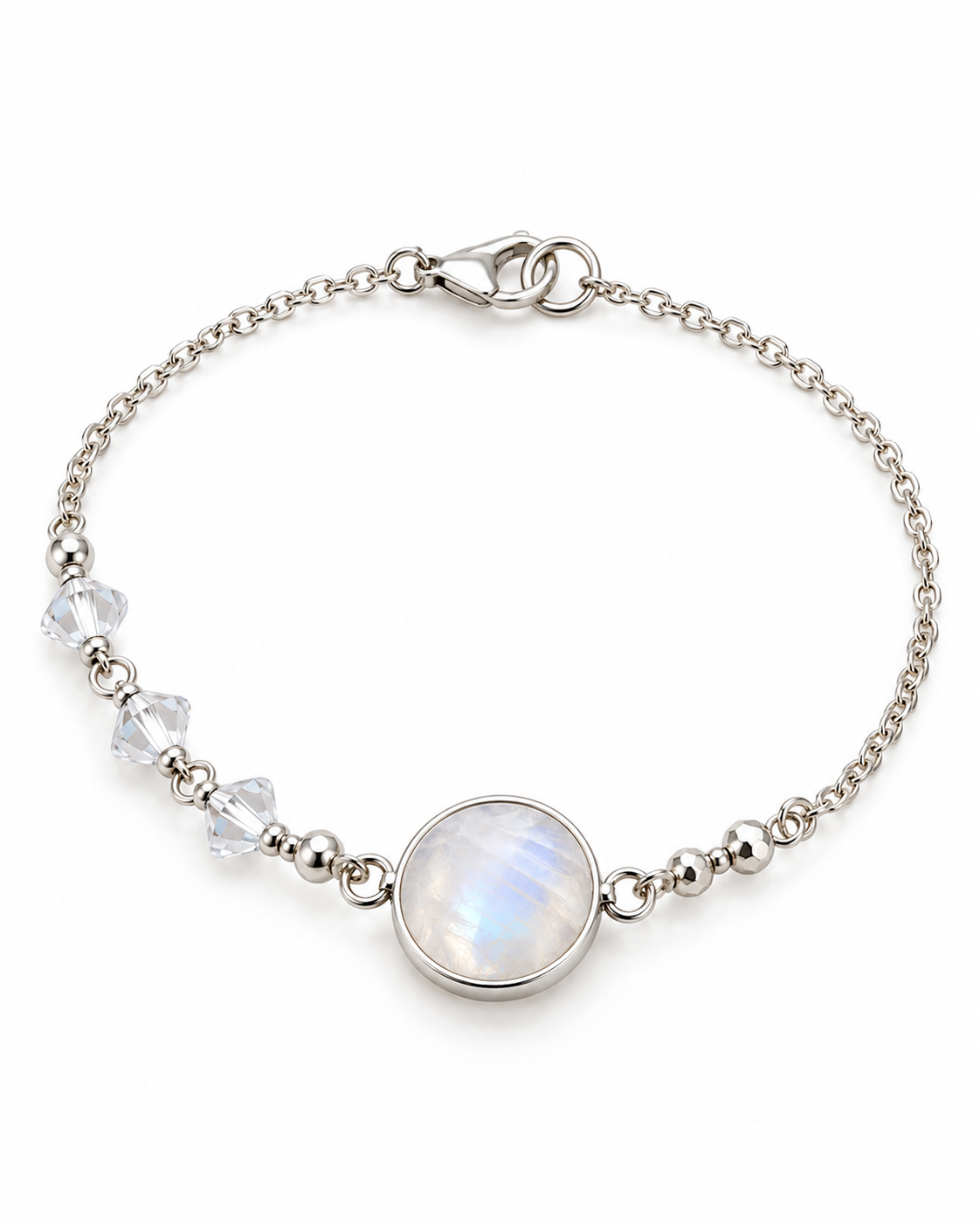 Pulsera Piedra Luna Plata
