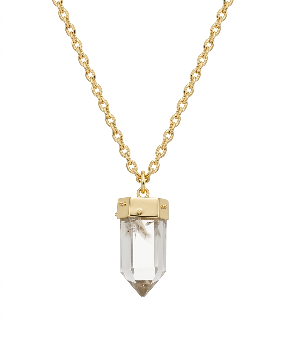 Collar Cuarzo Bronce