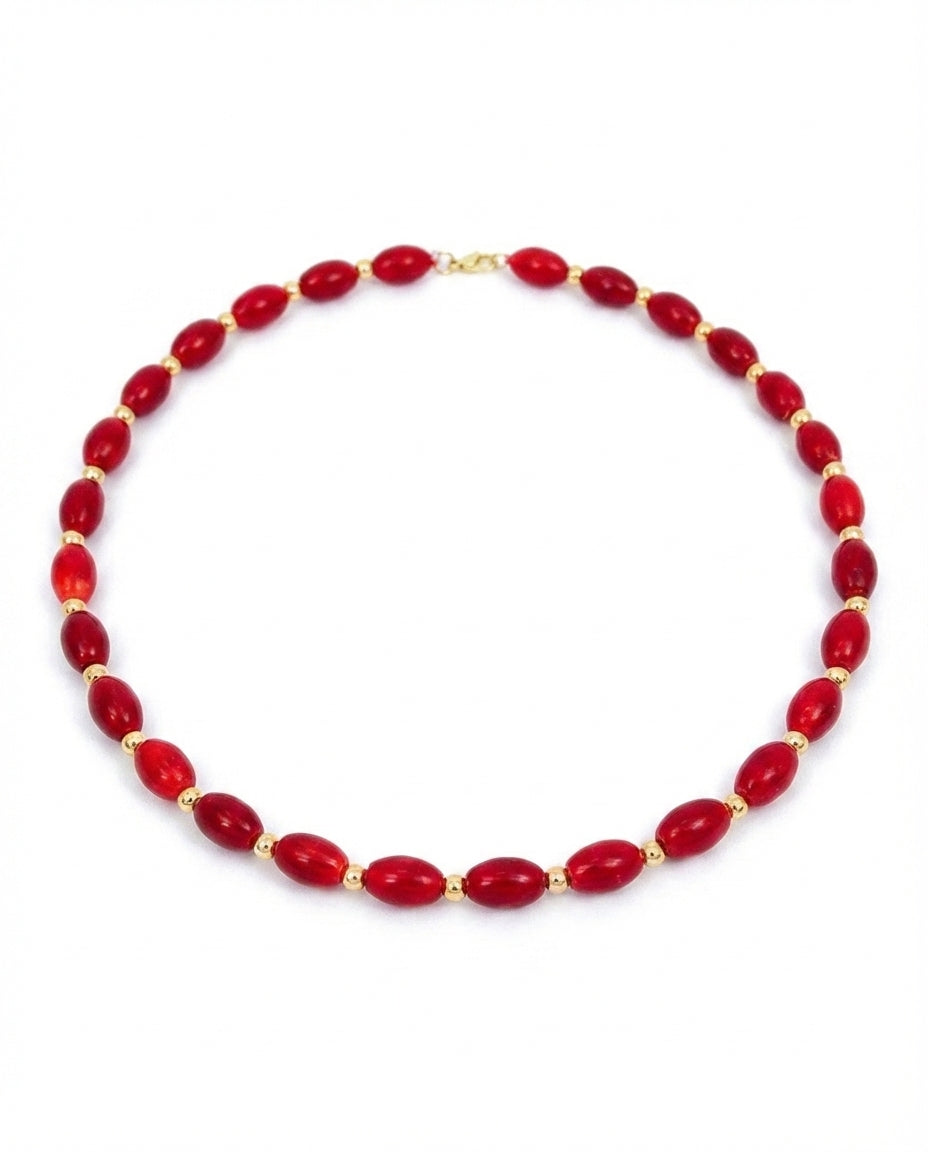 Collar Coral Ovalado