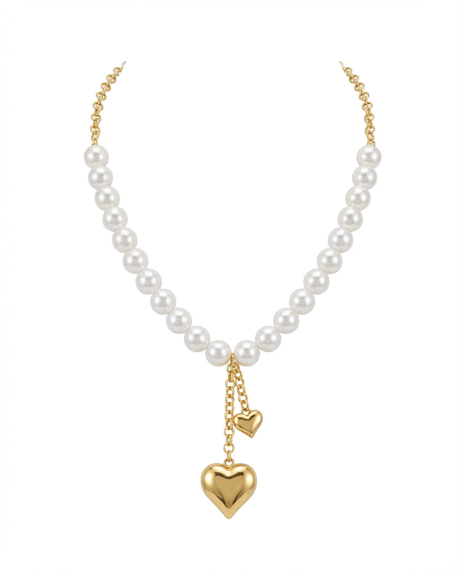 Collar Corazón Perlas