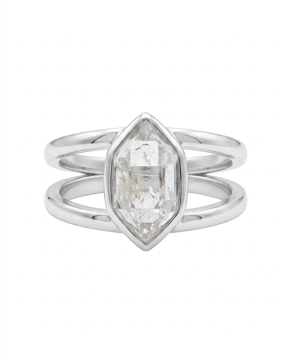 Anillo Herkimer Plata