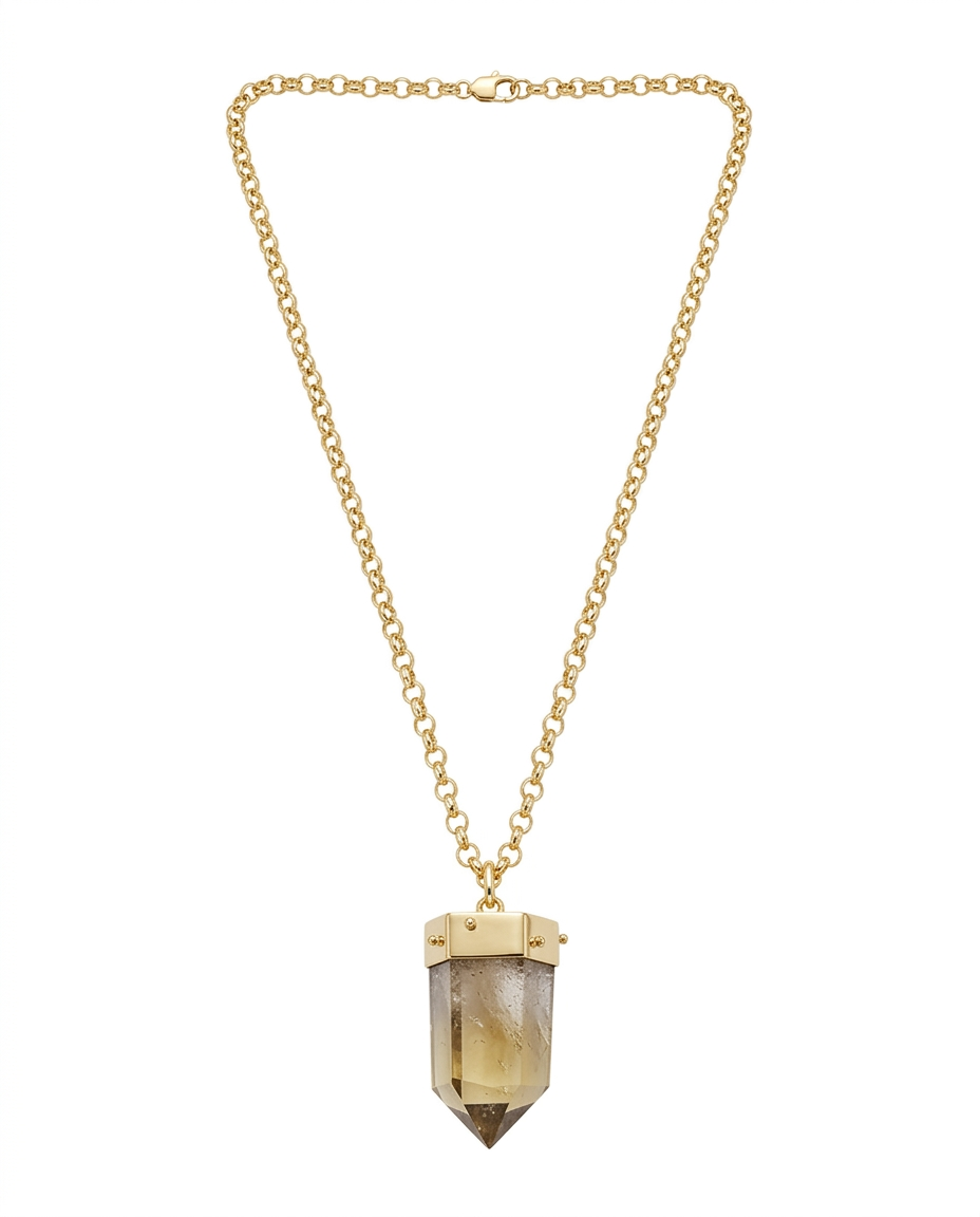 Collar Cuarzo Bronce