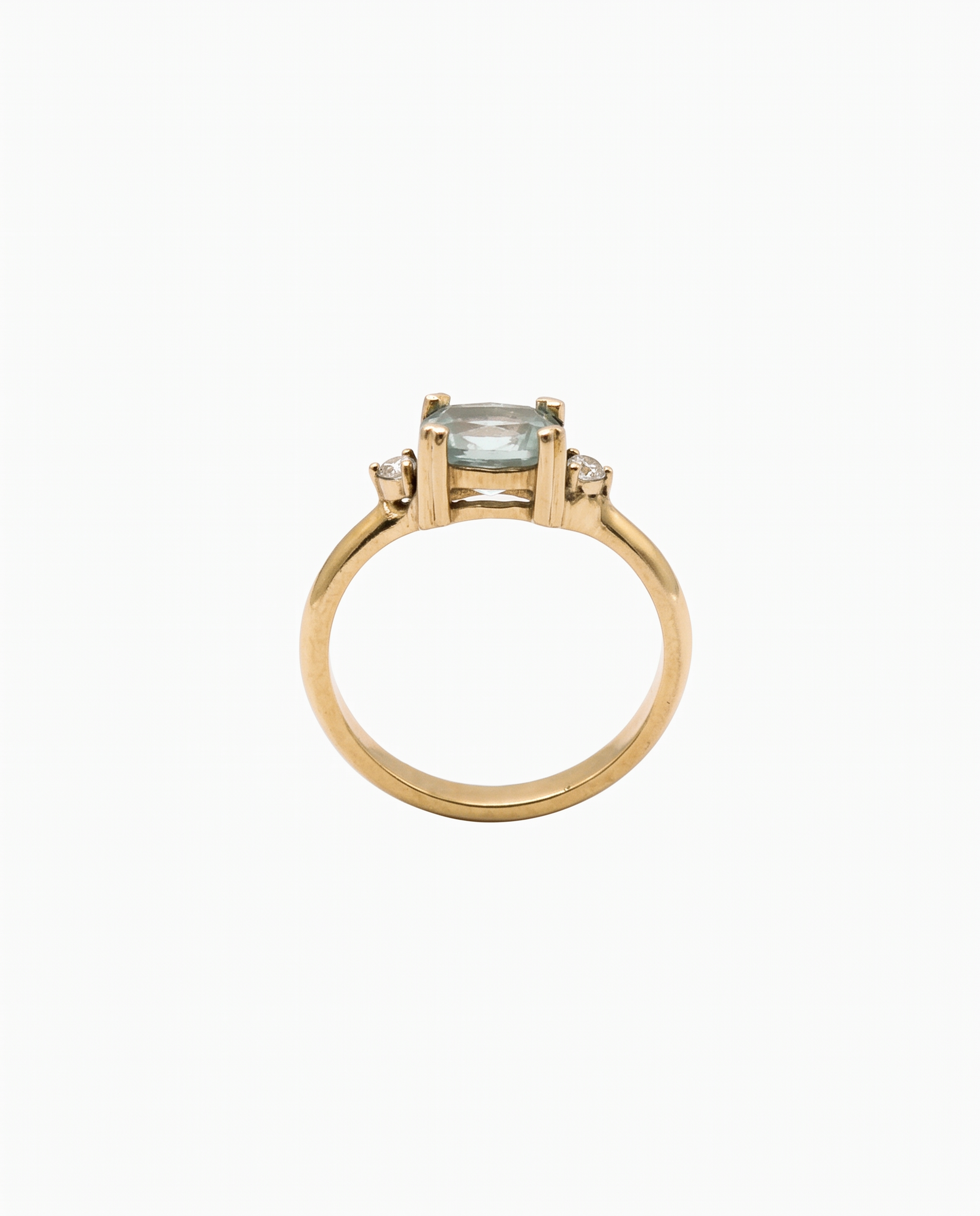 Anillo Topacio Celeste Oro 18K