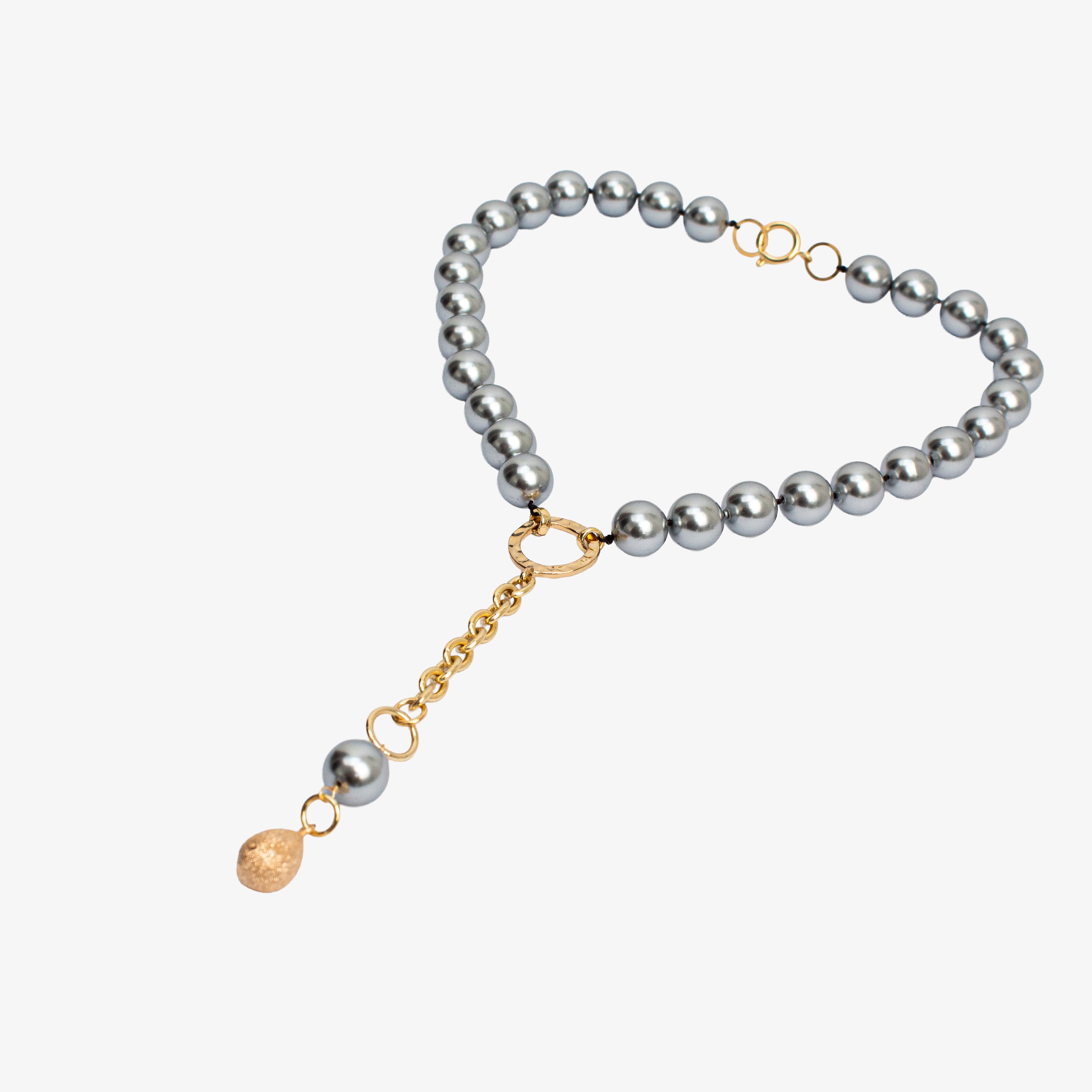Collar Perlas Grises