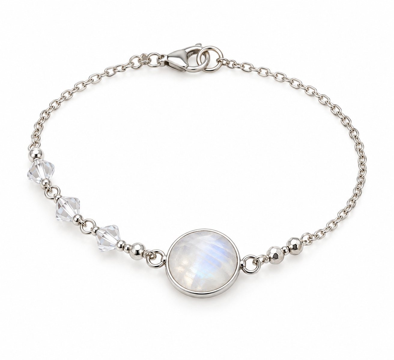 Pulsera Piedra Luna Plata