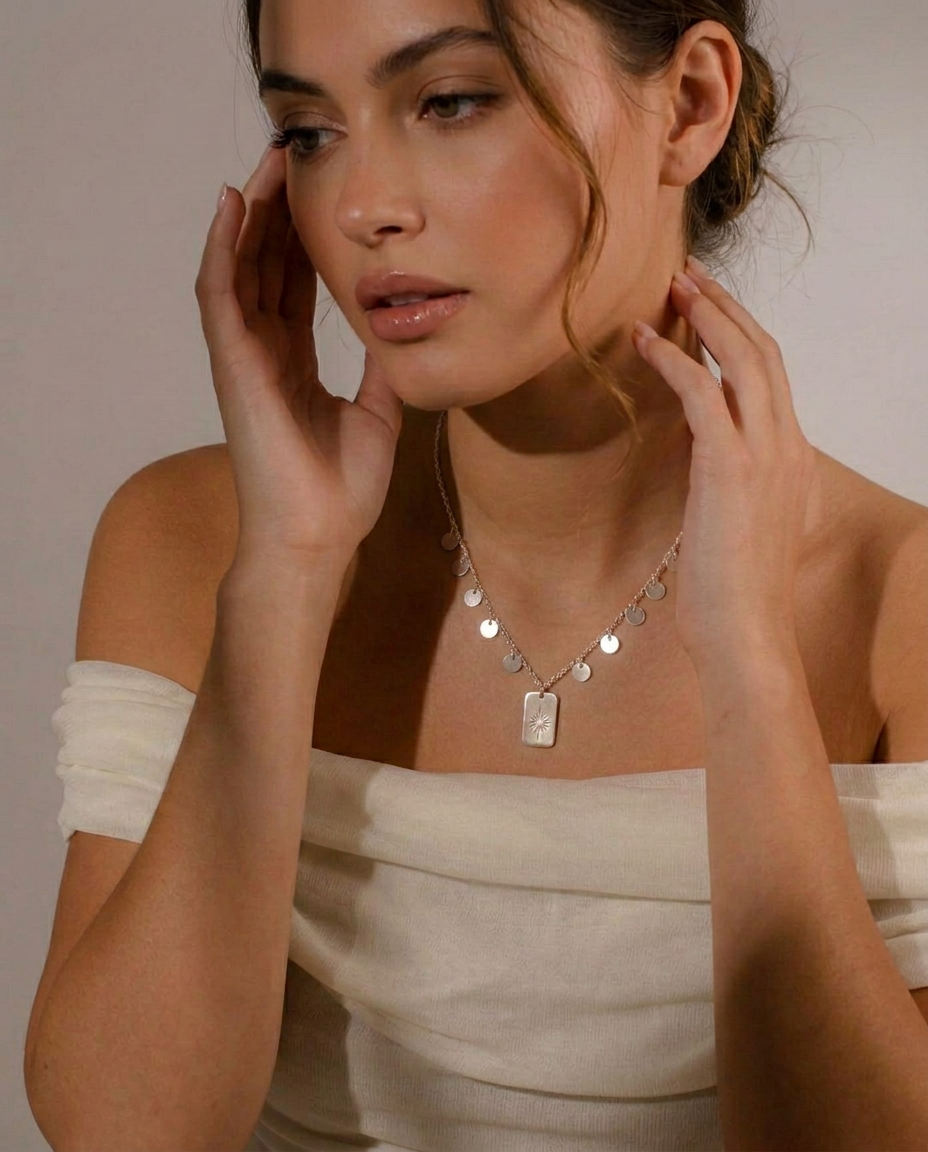 Collar Placas Silver