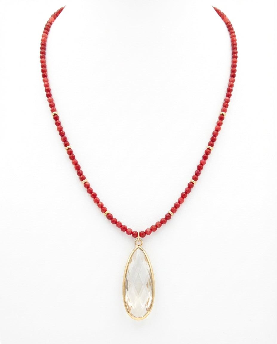 Collar Coral Rojo Cristal
