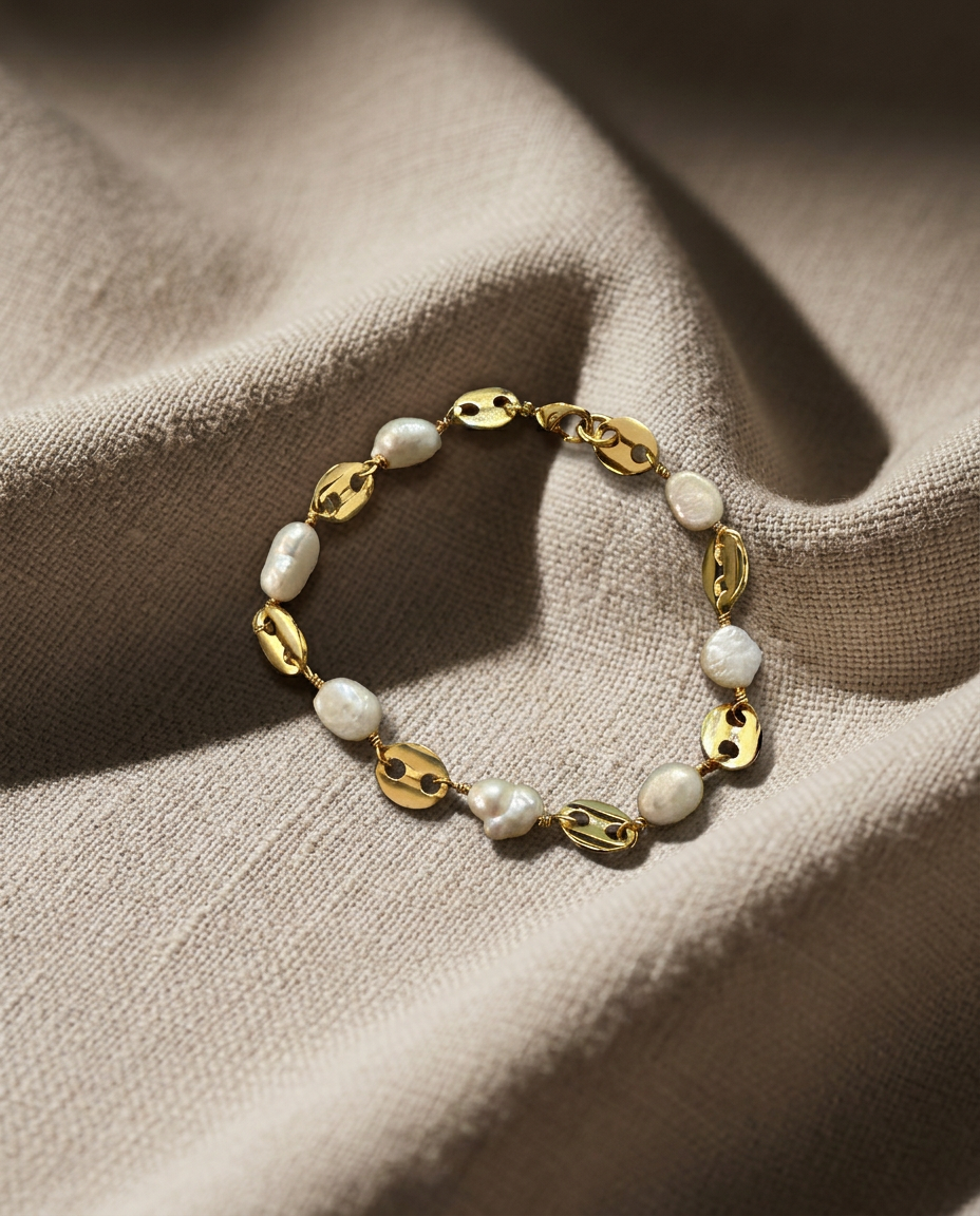 Pulsera Eslabón Perla