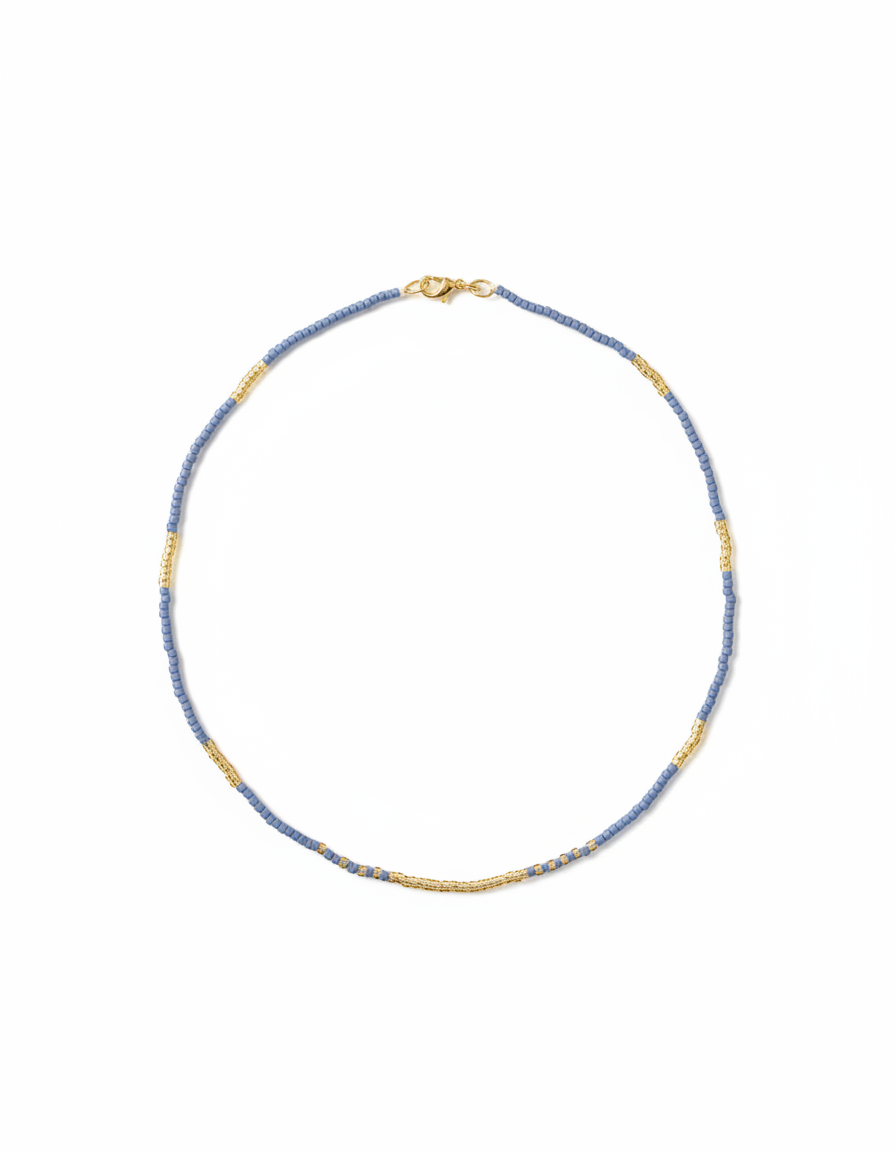 Collar Mostacillas Azul