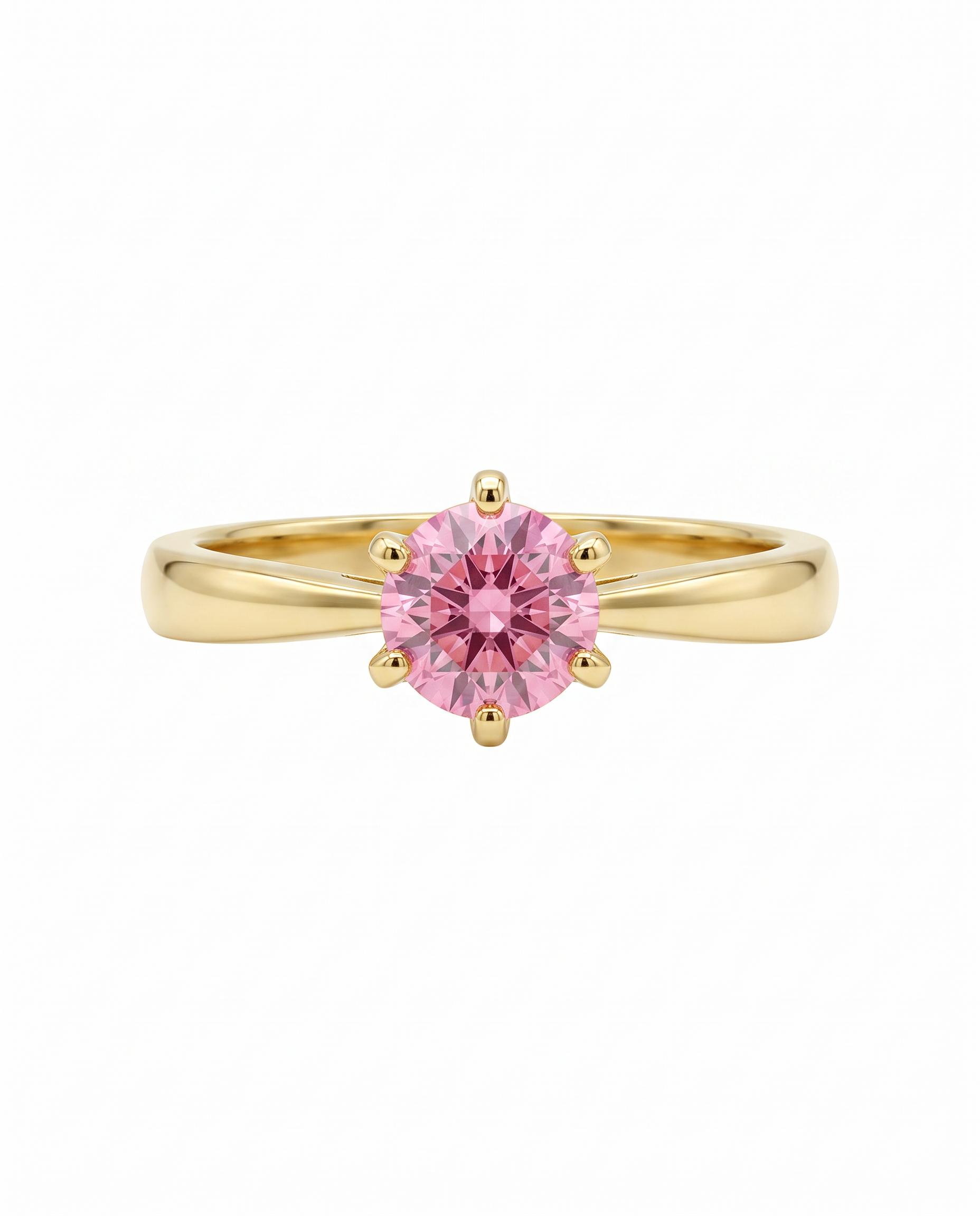 Anillo Moissanita Rosa Oro 18K