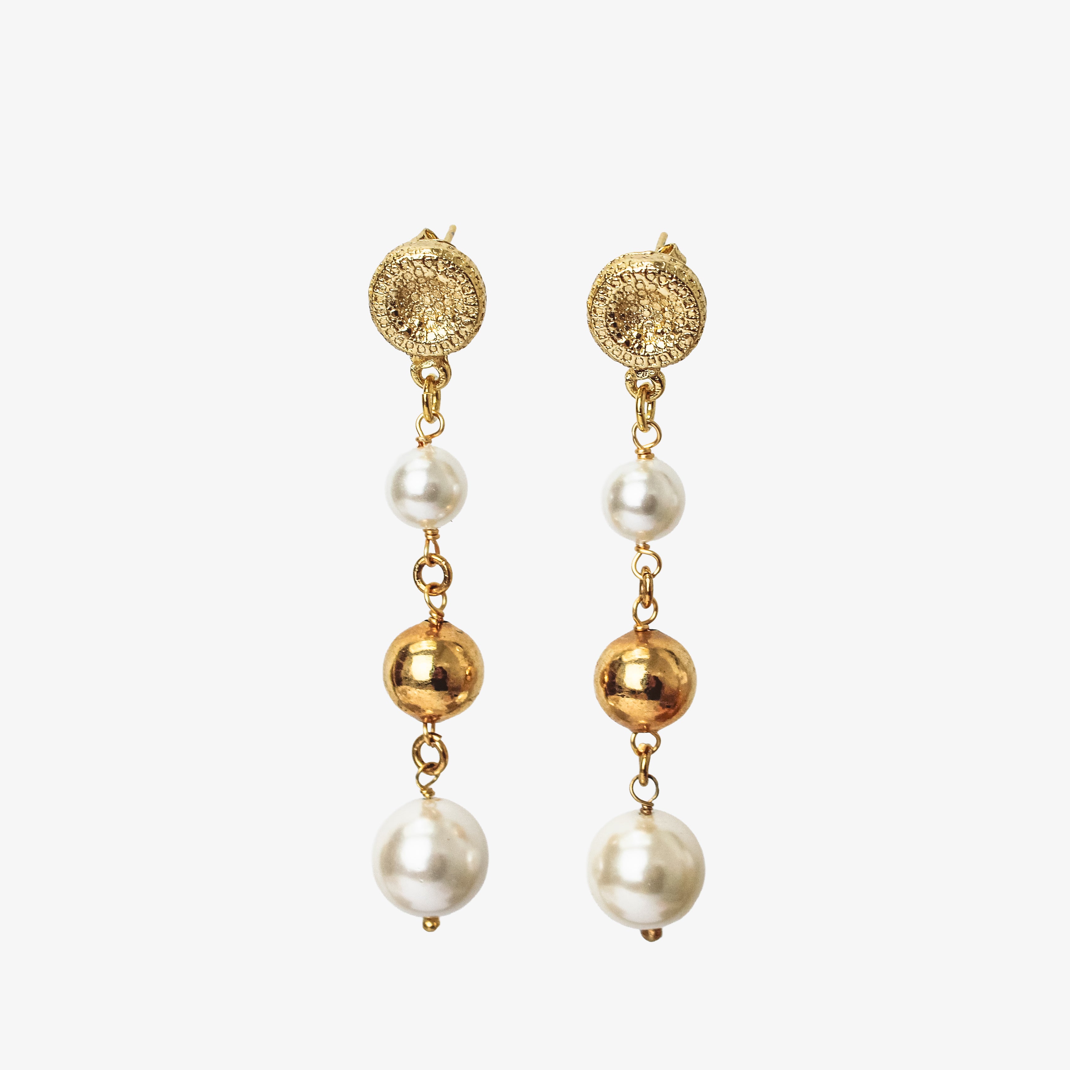 Aros Cascada Perlas Oro