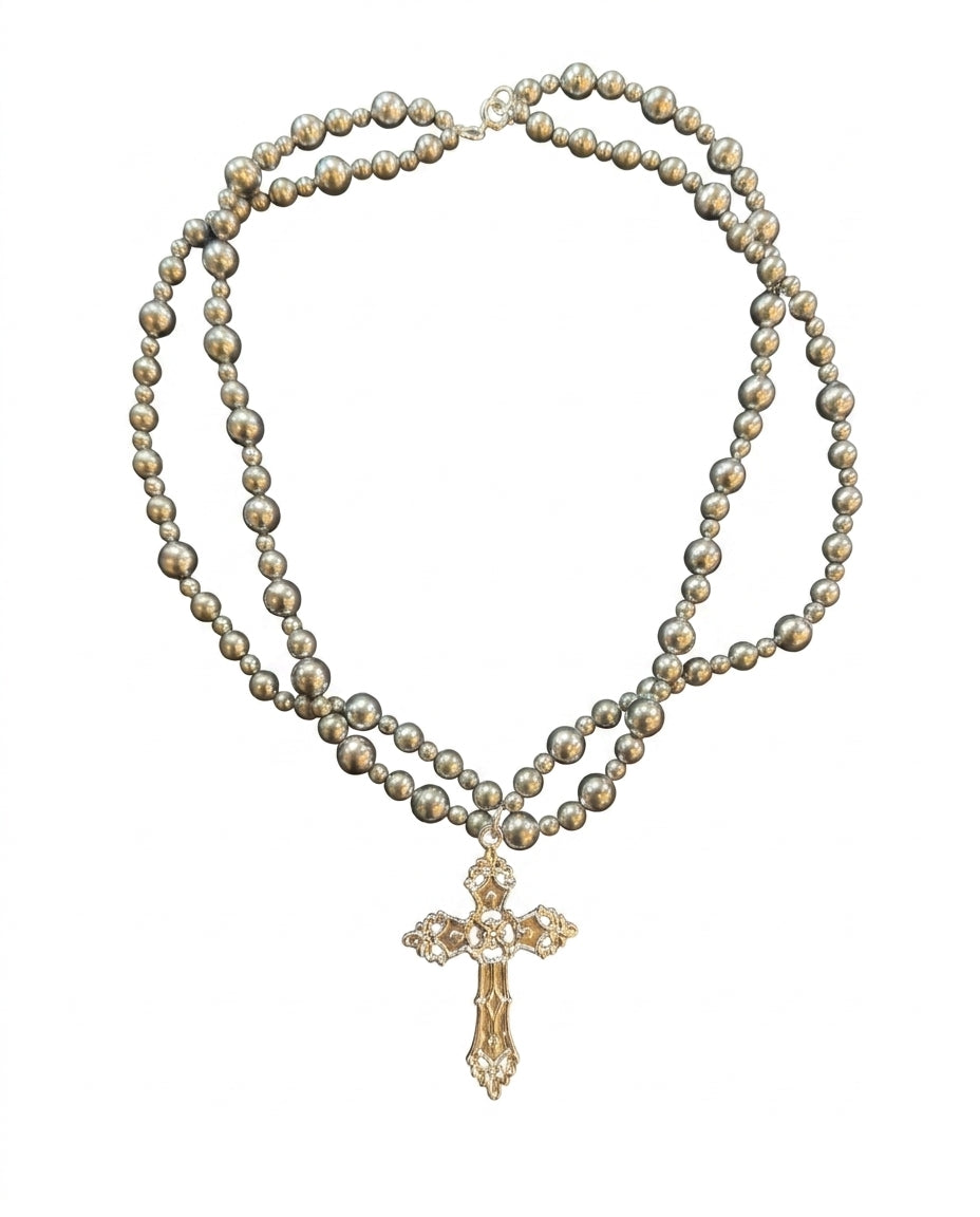 Collar Perlas Gris