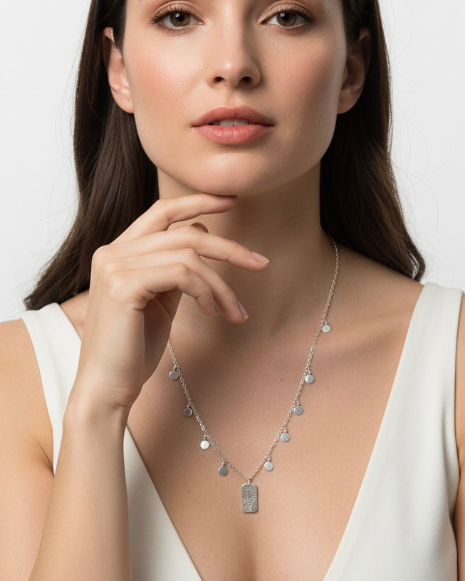 Collar Placas Silver