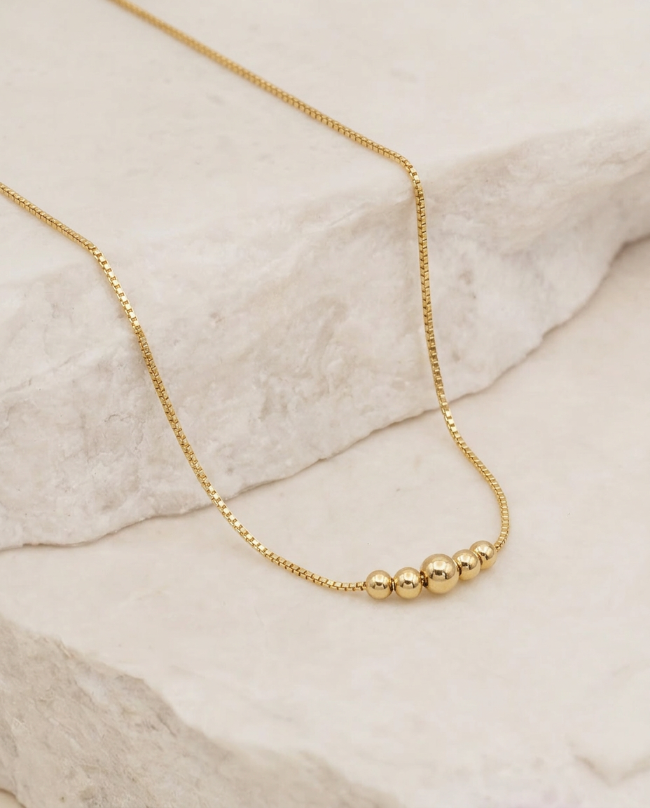 Collar Bolitas Oro