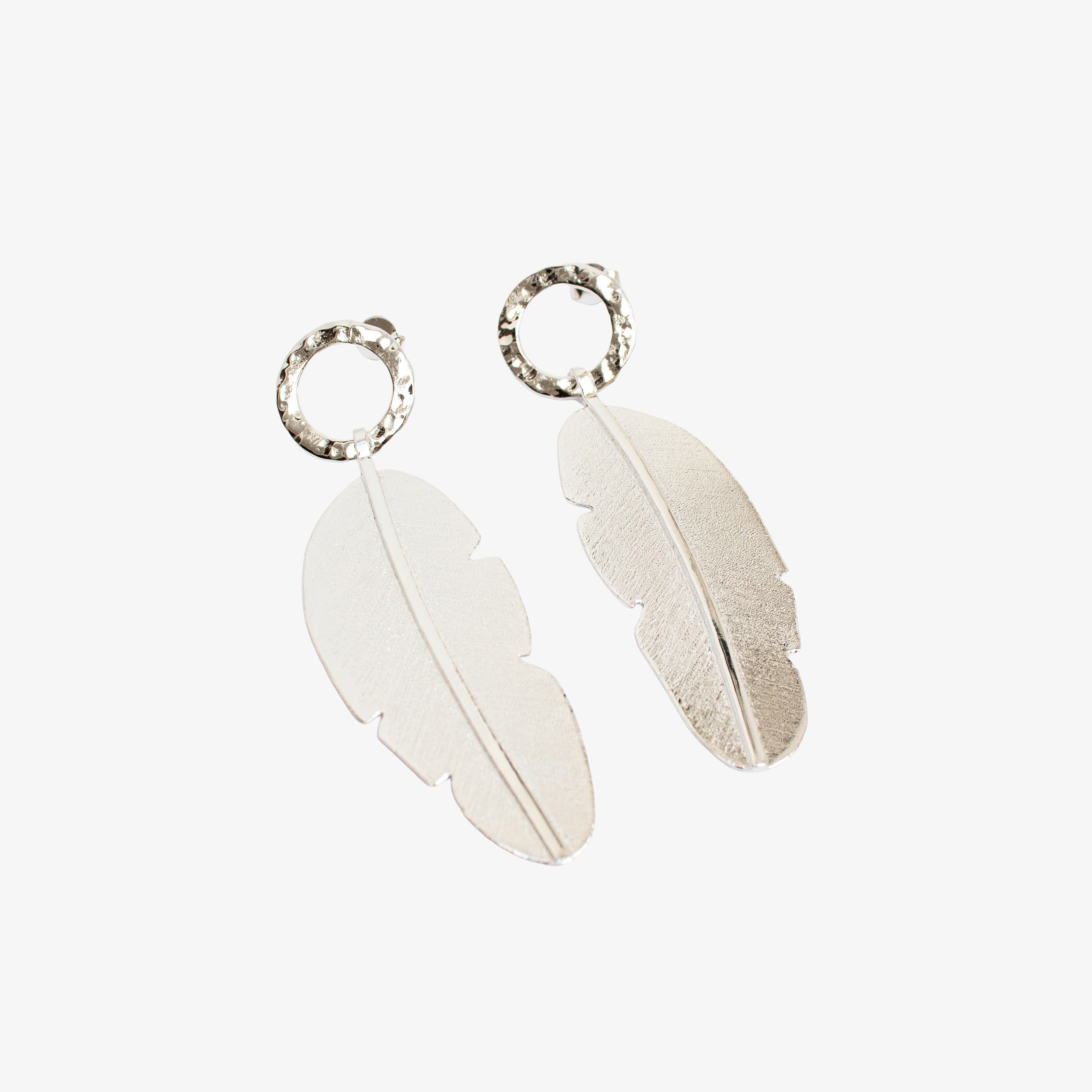 Aros Plumas Pequeñas Silver