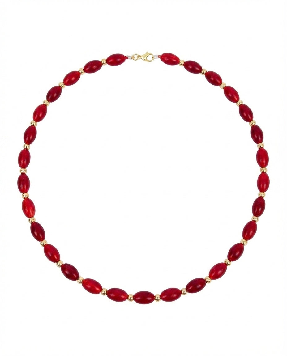Collar Coral Ovalado
