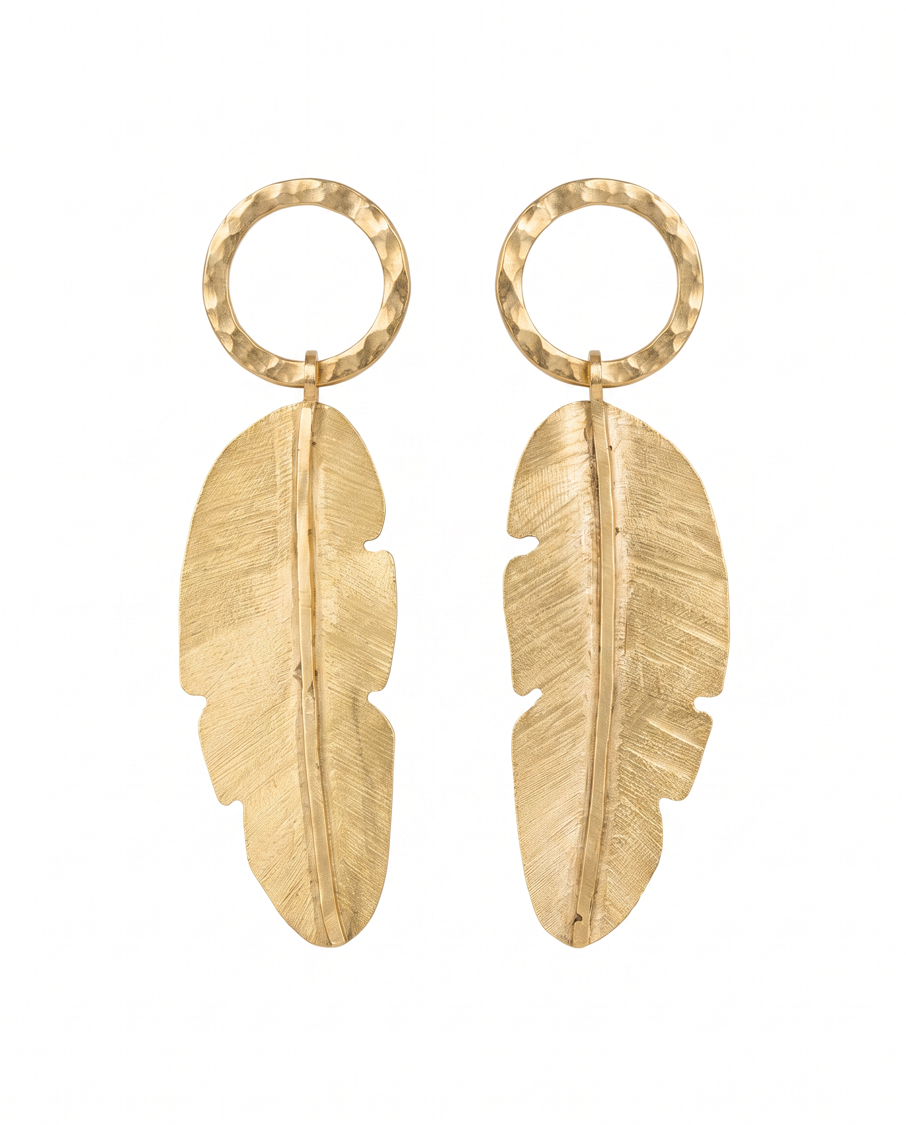 Aros Plumas Chicas Bronce