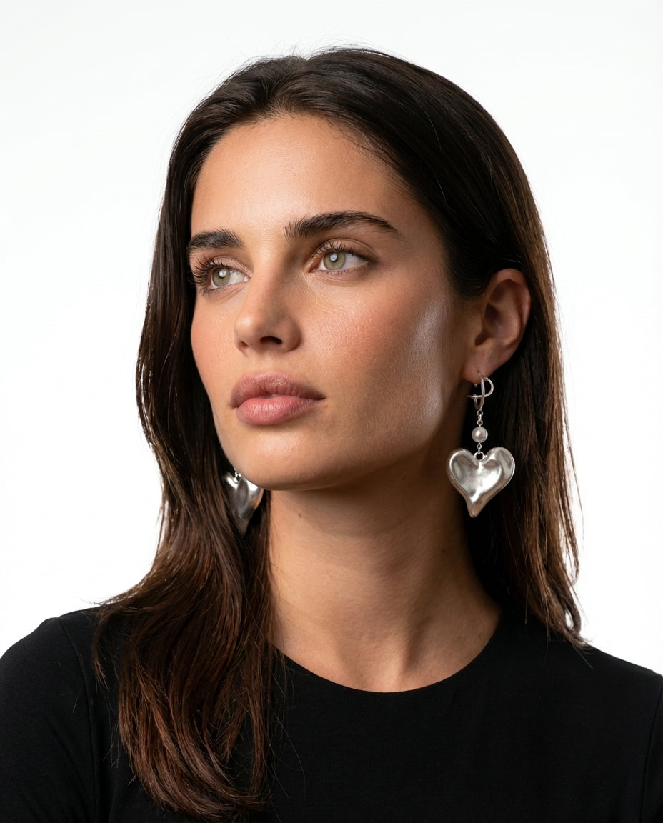 Aros Corazón Silver