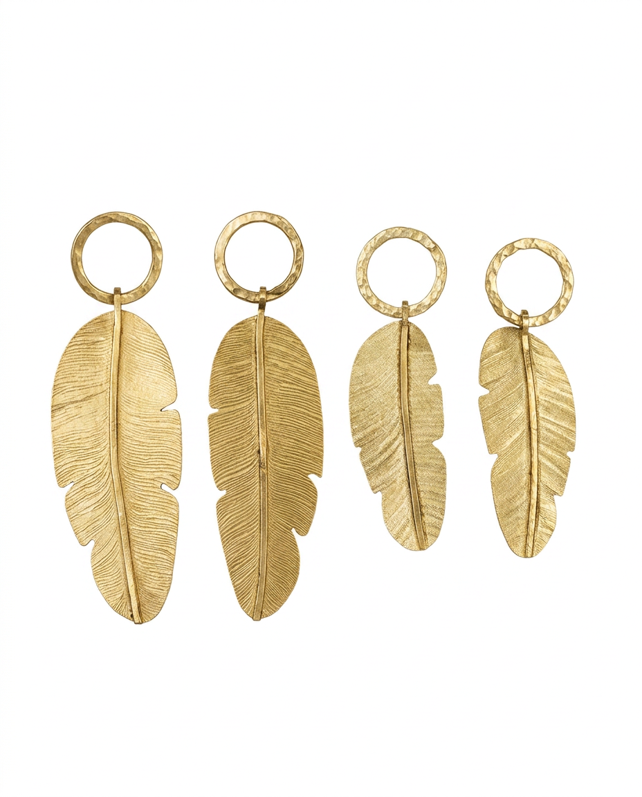 Aros Plumas Bronce