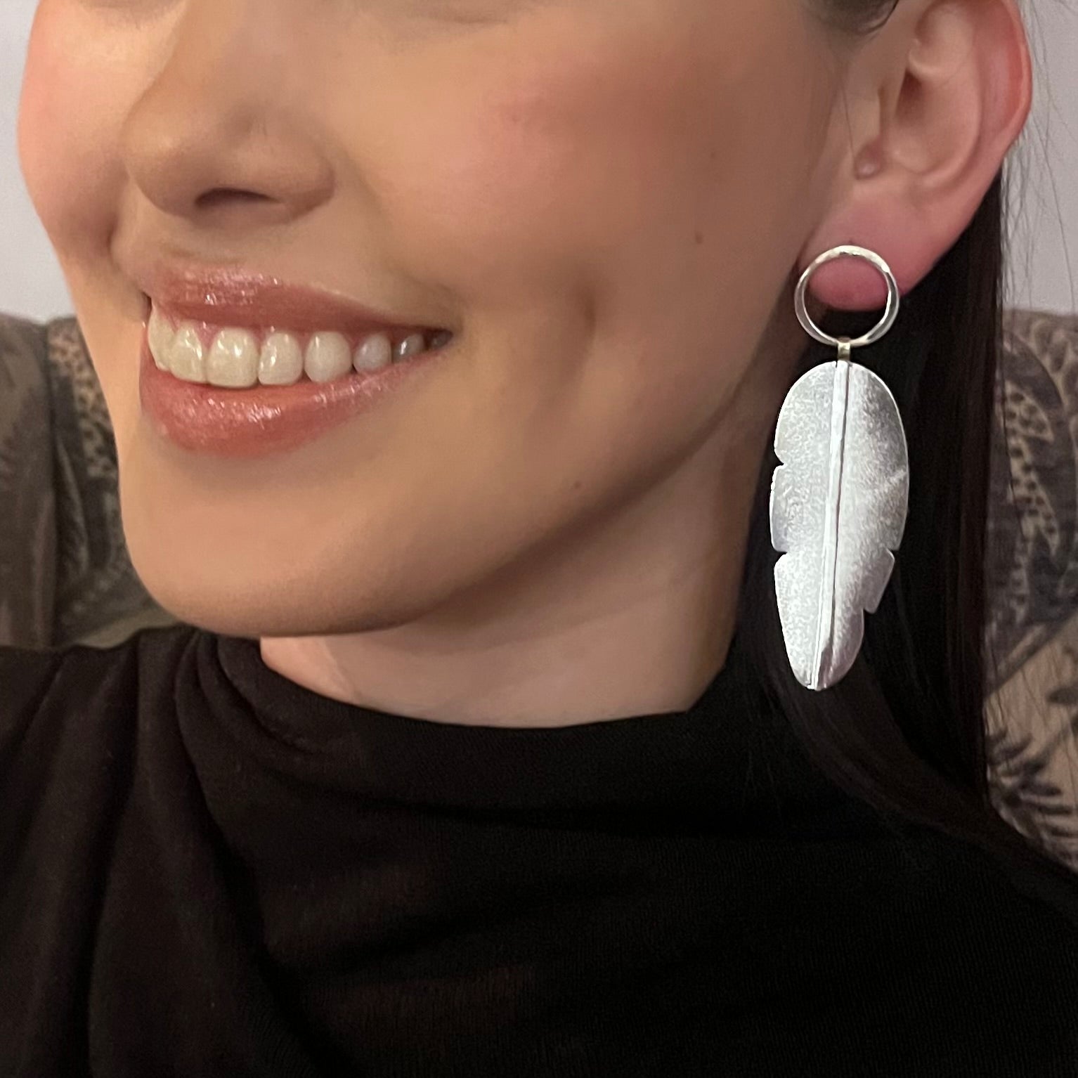 Aros Plumas Silver