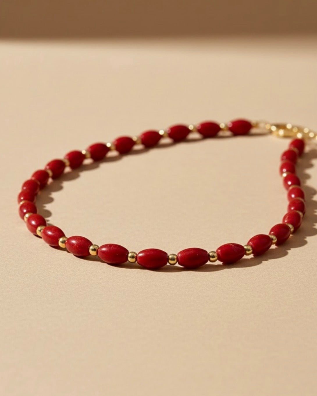 Collar Coral Ovalado