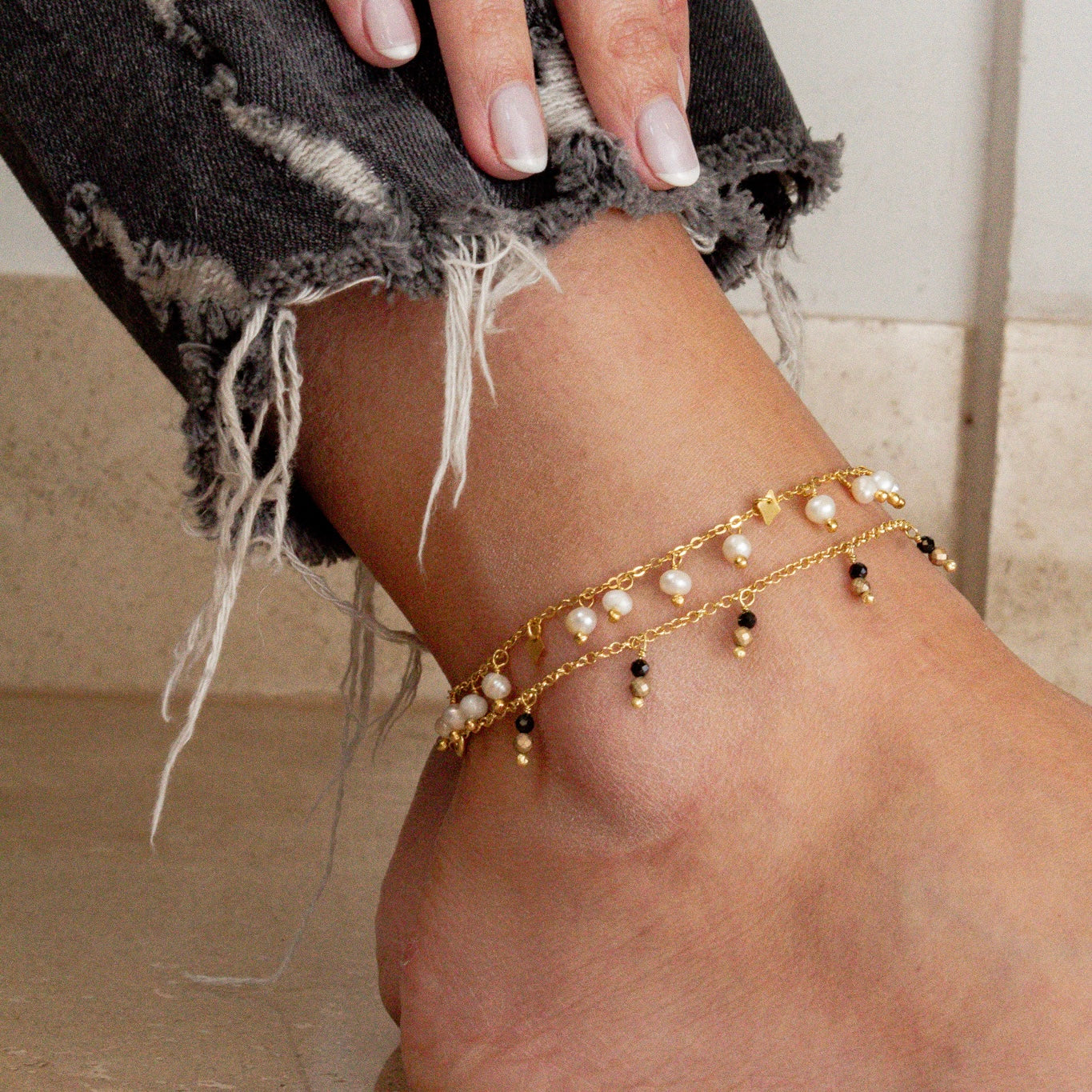 Tobillera Perlitas