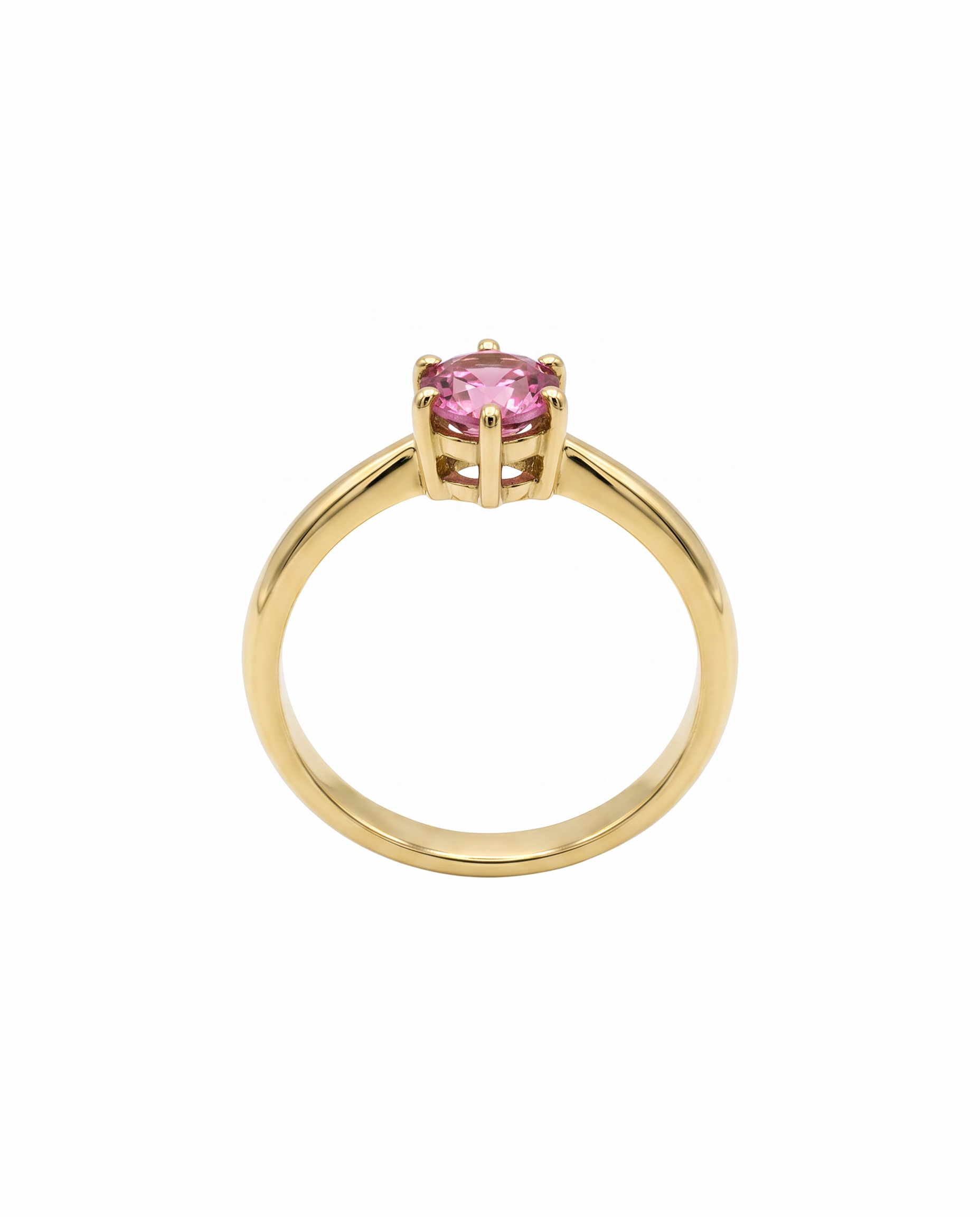 Anillo Moissanita Rosa Oro 18K