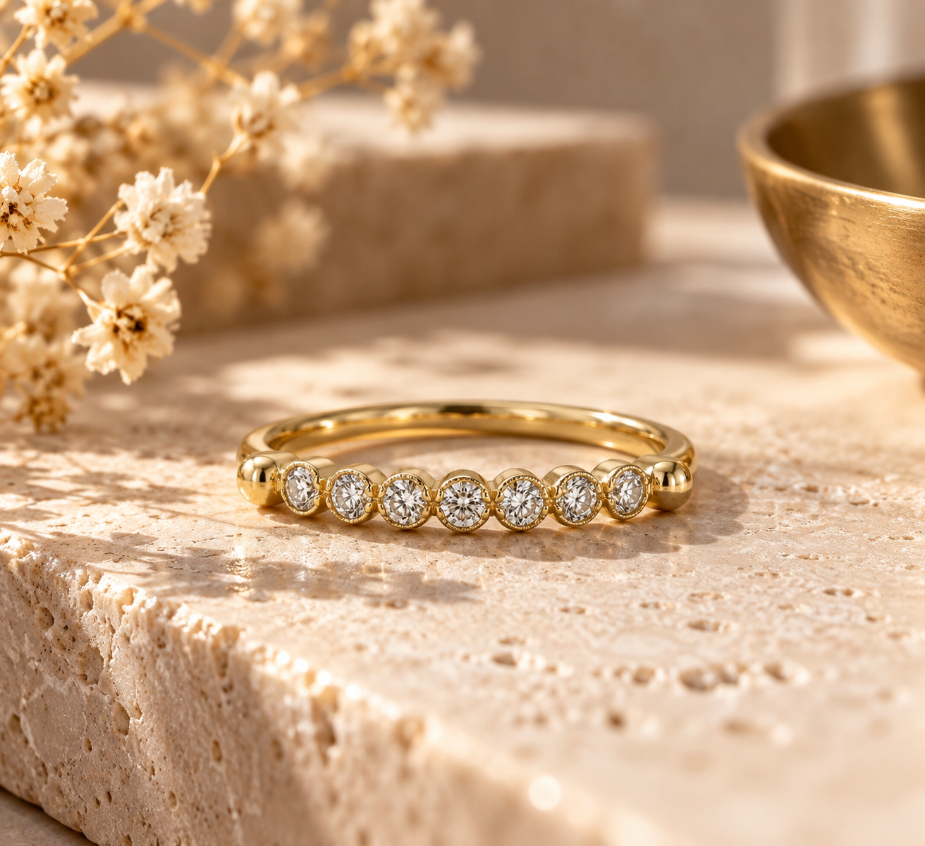 Anillo Medio Cintillo Oro 18k