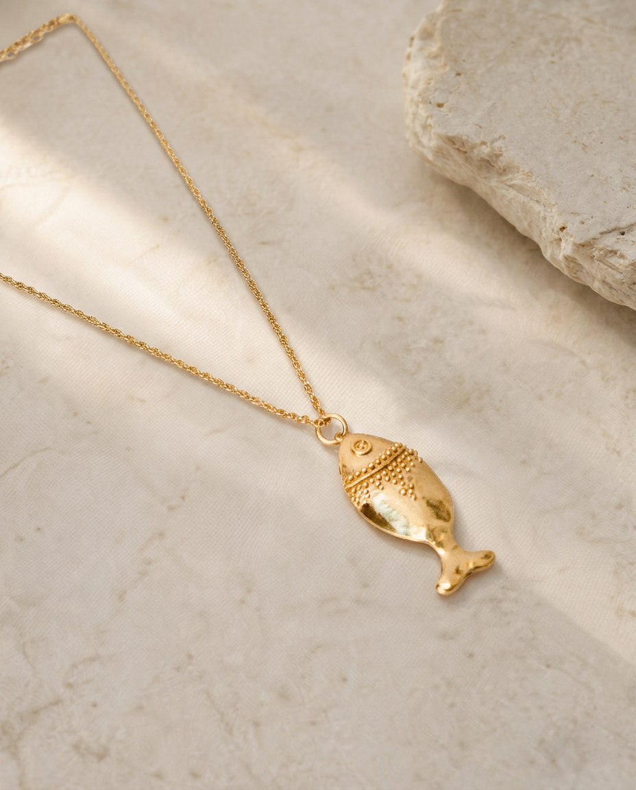 Collar Pez Aqua Gold