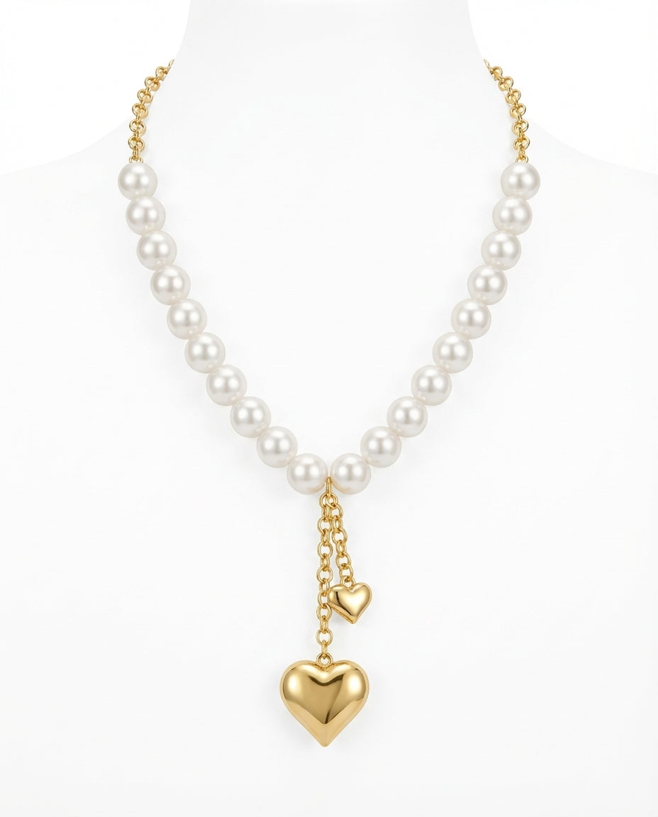 Collar Corazón Perlas