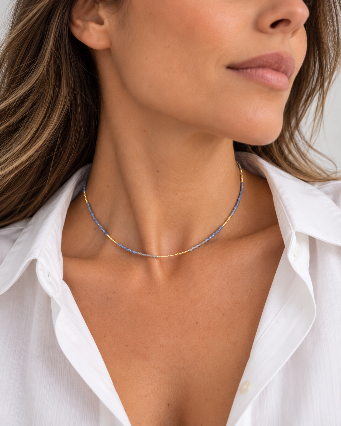 Collar Mostacillas Azul