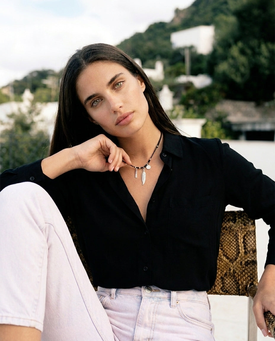 Collar Pluma Charms