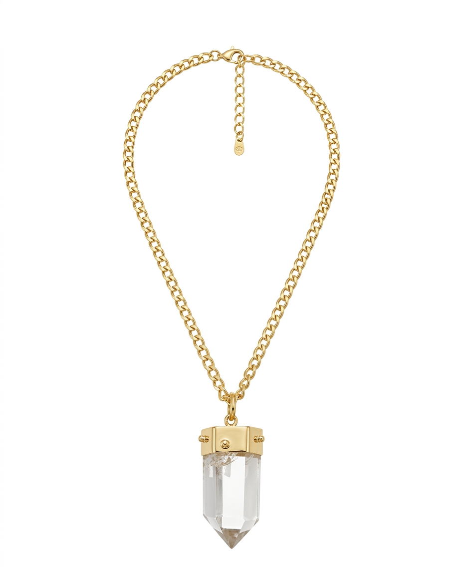Collar Cuarzo Bronce