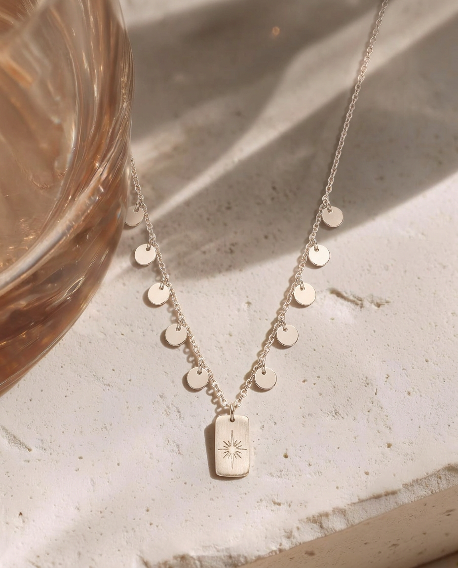 Collar Placas Silver